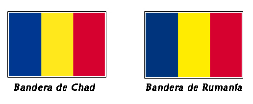 Bandera Rumanía - Bandera Chad