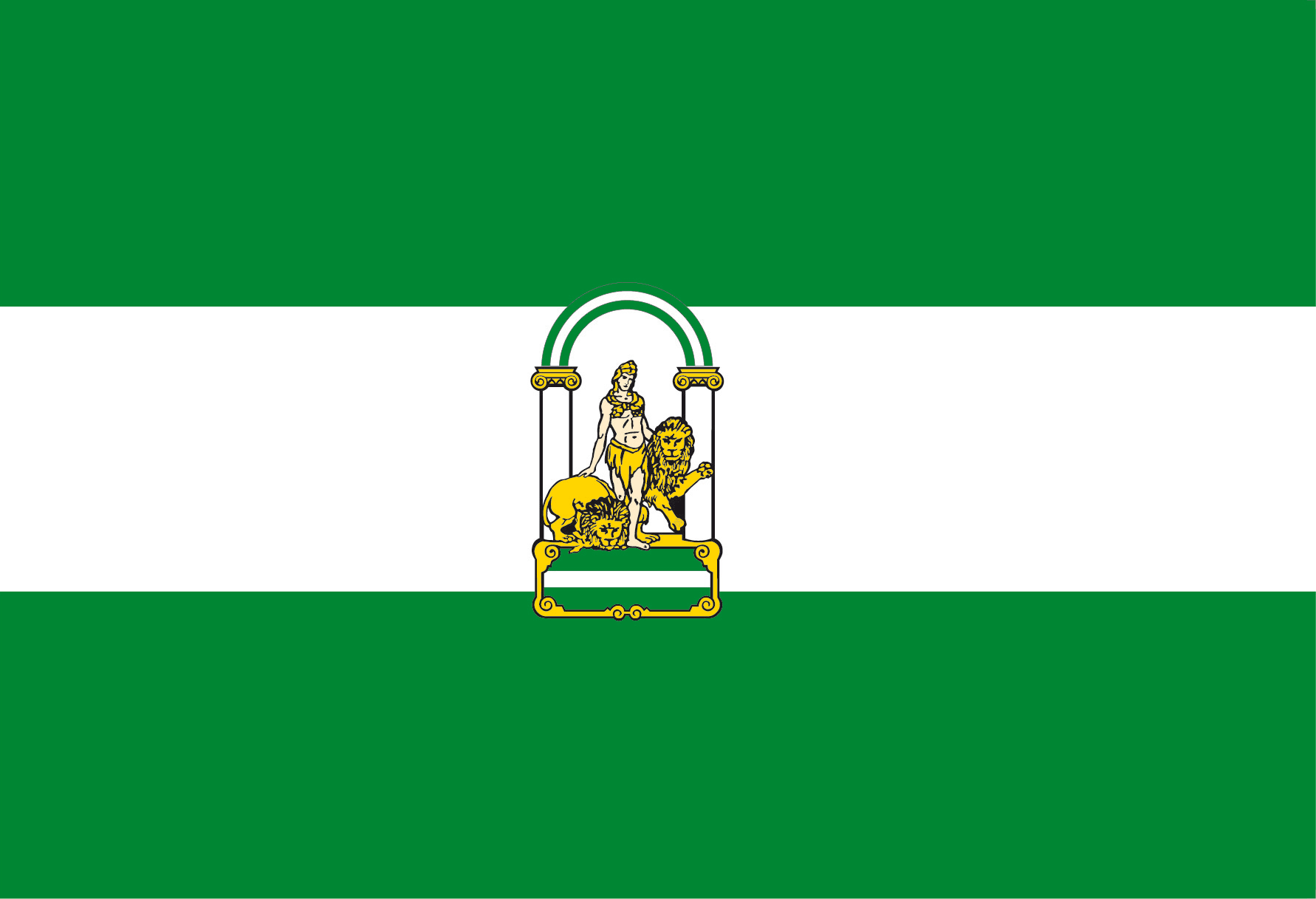 Bandera Andalucía con escudo