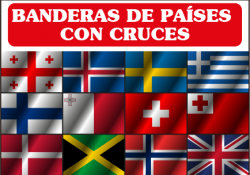 banderas con diseño cruces