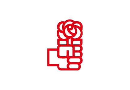 Bandera de PSOE Logo Blanco