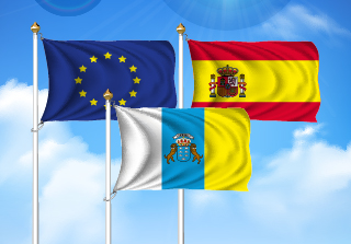 Bandera de Pack Canarias  (Unión Europea, España y Canarias)