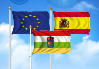 Bandera de Pack La Rioja  (Unión Europea, España y La Rioja)