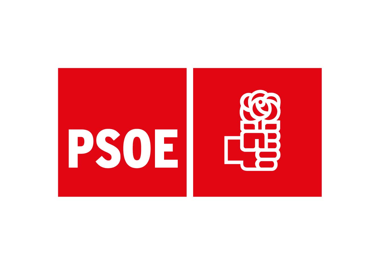 Bandera de PSOE Logo Rojo y Blanco